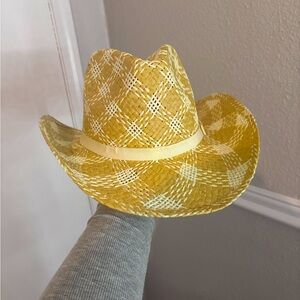 Plaid woven cowgirl hat